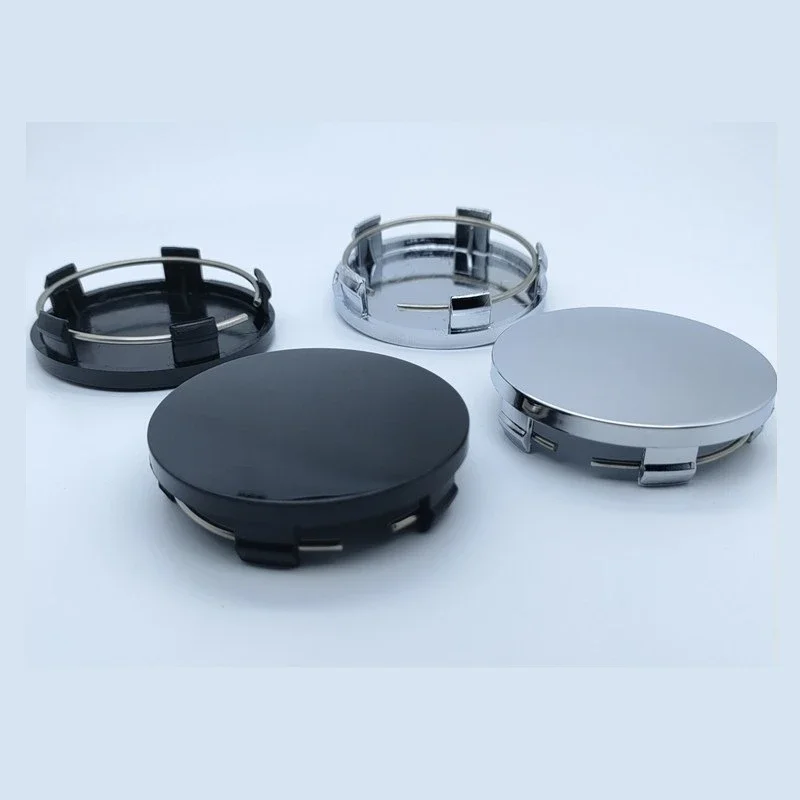 4Pcs Universal Car Hub Center Covers 60mm Car Vehicle Wheel Hub Center Cap ABS Black Silver Anti-Rust Protection Covers