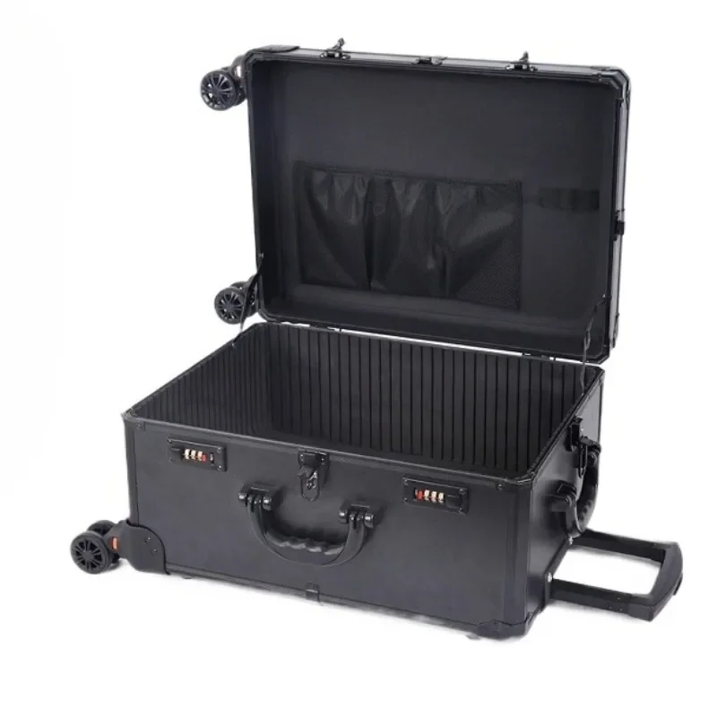 

Aluminum Alloy Frame Rolling Luggage Universal Wheel Shockproof Portable Multifunctional Tool Storage Case Safety Protection Box