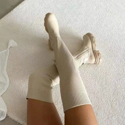 Autumn and Winter Fashion New Sexy Breathable Round Toe Solid Color Comfortable Square Heel Zipper Women's Boots