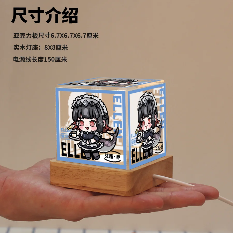 Anime Zenless Zone Zero Ellen Joe Cosplay Cartoon Acrylic DIY Three-colour Night Light Bed Nights Lamp Night-light Ornament Xmas