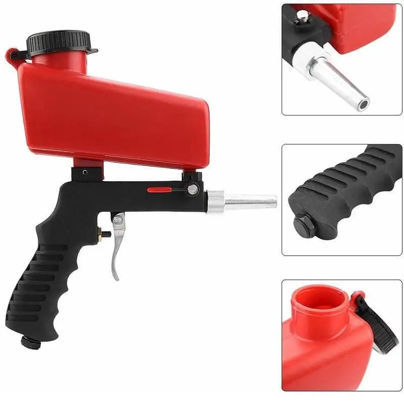 

1/4'' 90psi Handheld ABS Air Sandblasting Machine Flow Adjustable Handy Sandblaster Spray Polishing Rust Removal Sandblaster