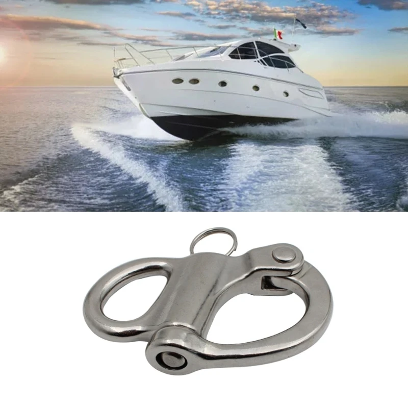 652F Swivel Eye Snap Shackle Quick Release Bail Rigging Sailing Boats Marine Stainless Steel for Sailboats Spinnakers