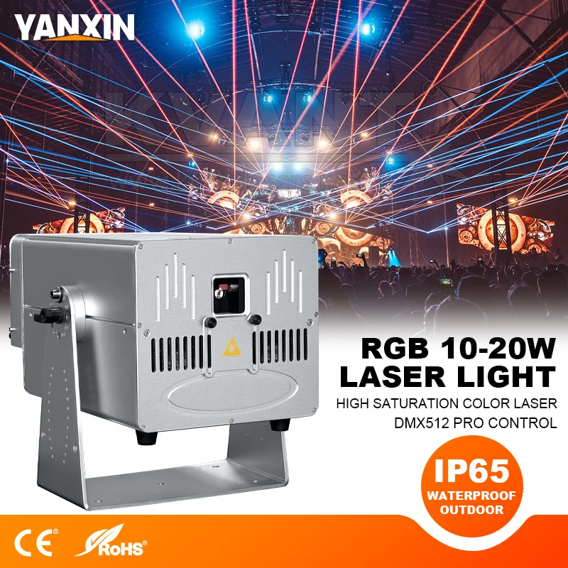 

20W Outdoor IP66 Waterproof Full Color Laser Light Pattern Projector for Scenic Landmark Rooftop Mountain Fountain Water Screen