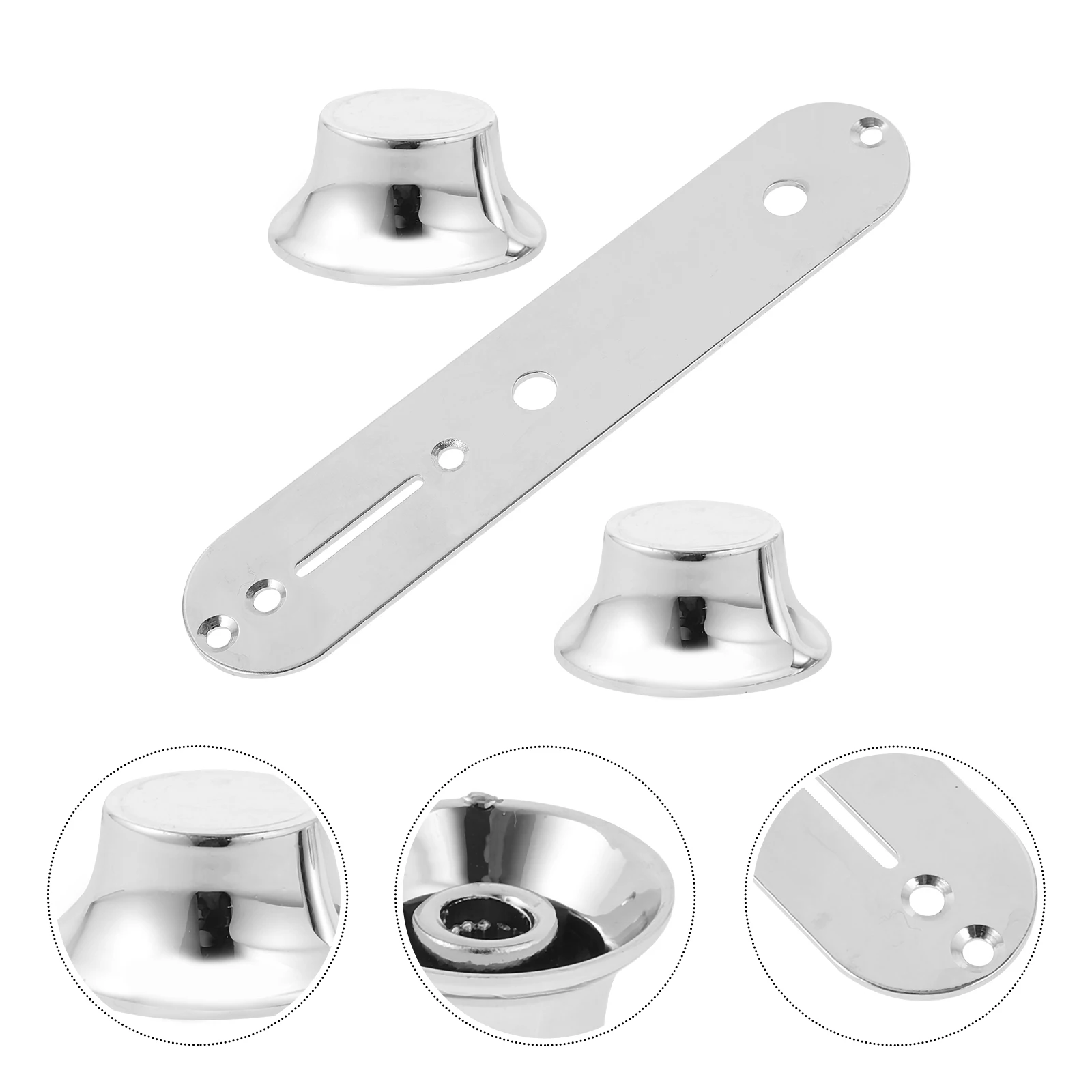 

Guitar Electric Knob Volume Control Tune Cover Knobs Iron Plate Potentiometer Caps Replacement Silver Parts Bass