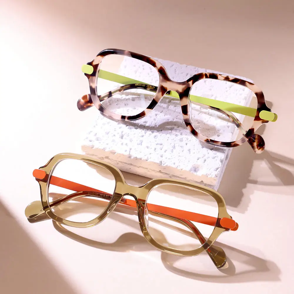 VZONE Colorful High Quality Acetate Mixed Metal Optical Frames Fashion Design Women Eyeglasses