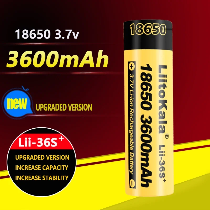 1-24 Uds 100% baterías recargables de descarga originales LiitoKala Lii-36S 3,7 V 3600mAh 10A para batería 18650/UAV