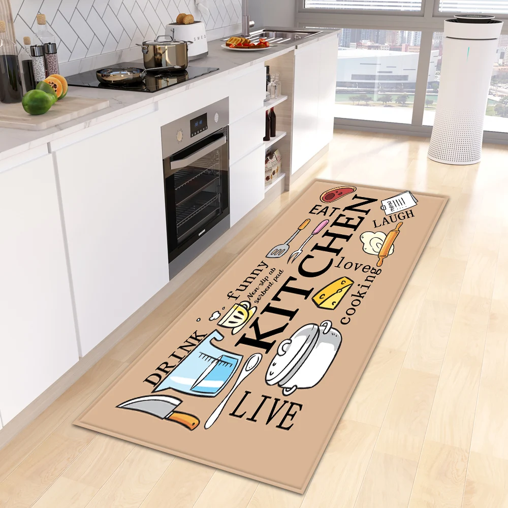 VIKAMA 1/2PCS Modern Kitchen Non-Slip Carpet Home Living Room Entrance Bathroom Balcony Decorative Bedroom Hallway Floor Mat