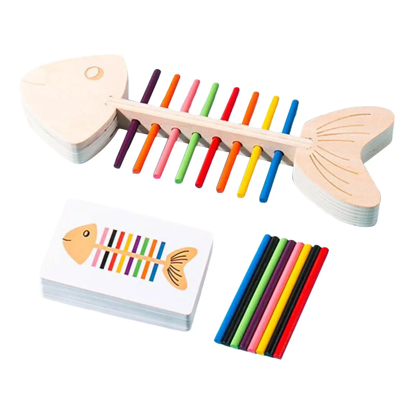 Color Matching for Toddlers Fish Bone Pairing Develop Brain Flexible Smooth Educational Toy for Preschool Boy Girls Party Favor