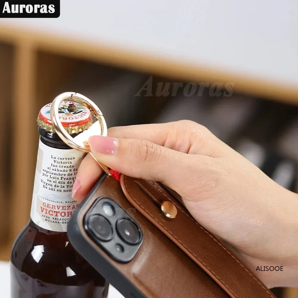 Capa traseira de couro com pulseira para Google Pixel 9 Pro, proteção da câmera, função dobrável, estojo rígido