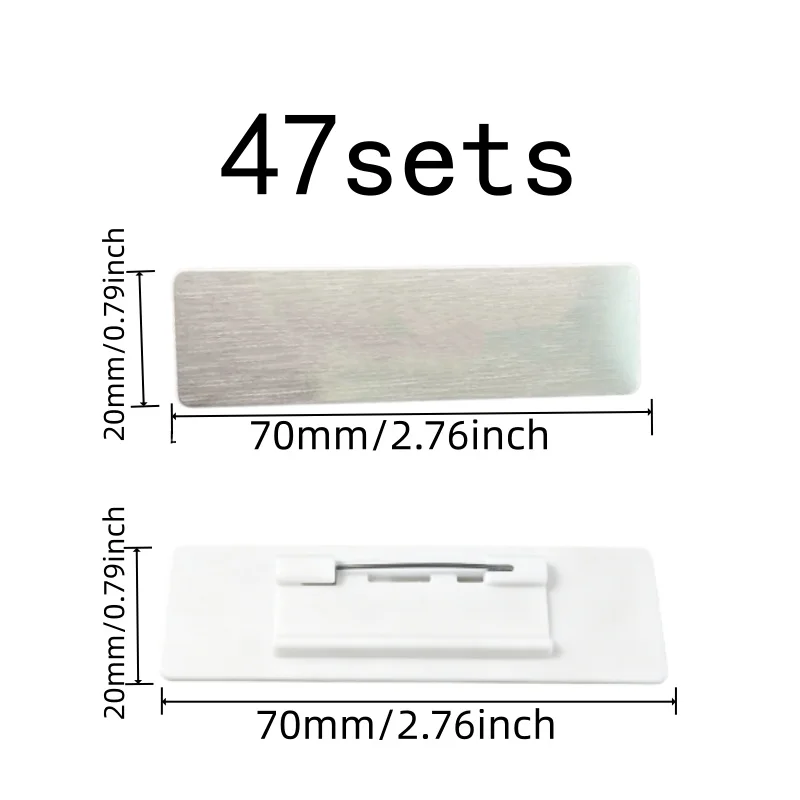 47 pcs Name Tag Brooches, Event Staff Badges, Smooth Writable Area, Gold Finish Surface, Multipurpose