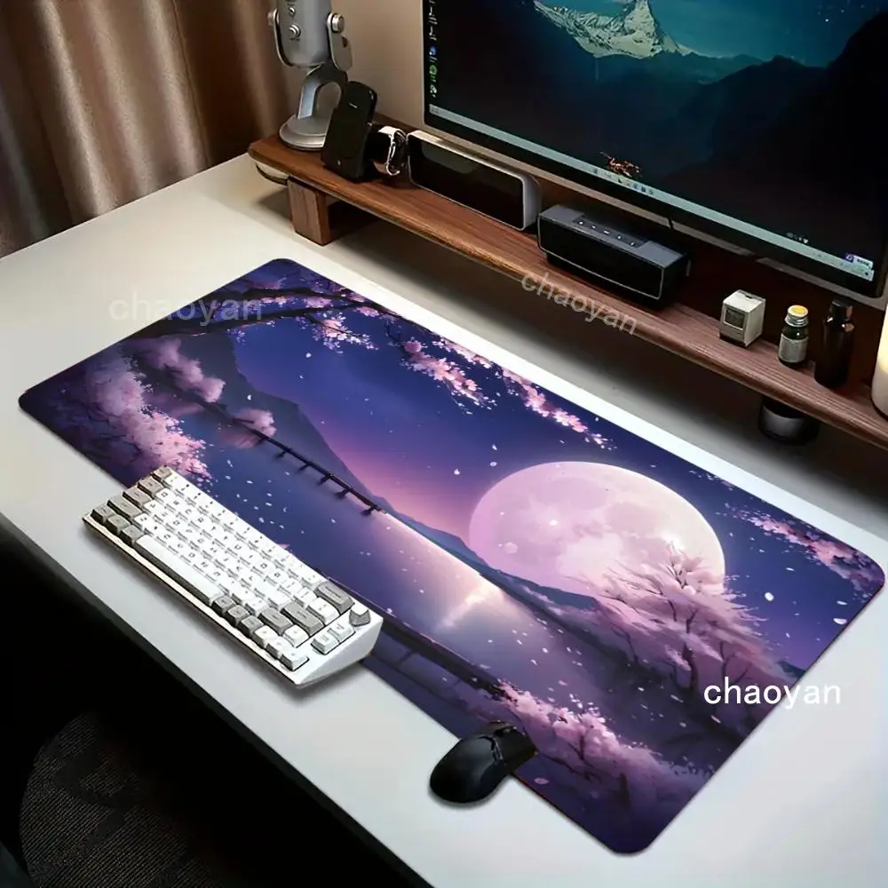 

Фиолетовый коврик для мыши с вишней, офисный коврик для мыши с поддержкой запястья, игровой настольный коврик, нескользящий настольный коврик, игровой игровой коврик