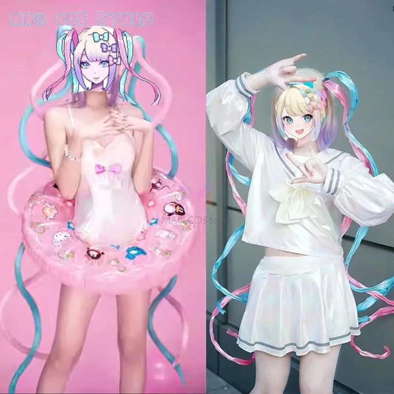 

NEEDY GIRL OVERDOSE KAngel Cosplay Costume Lolita Shoes Coat Skirt Uniform Wig Hallowmas Bikini COS Laser Skirts Ribbon Wig
