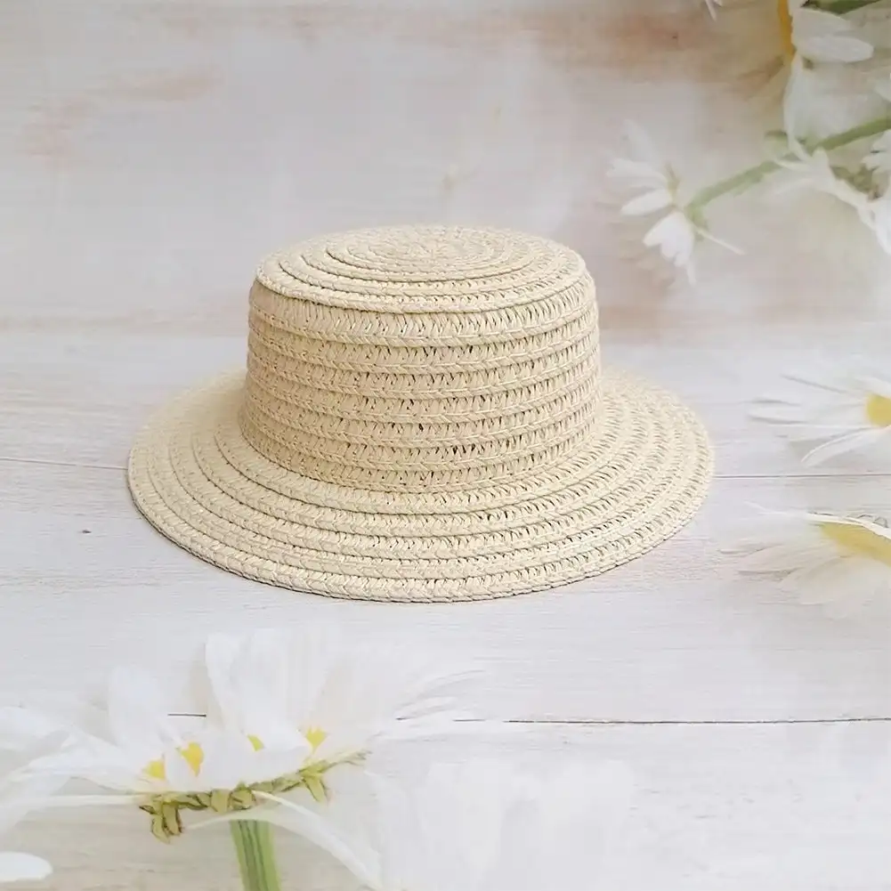 Mini Cute Straw Hat for BJD Doll Straw Cap Dollhouse Miniature Tassel Straw Hats for 10cm/15cm/20cm Cotton Dolls Accessories