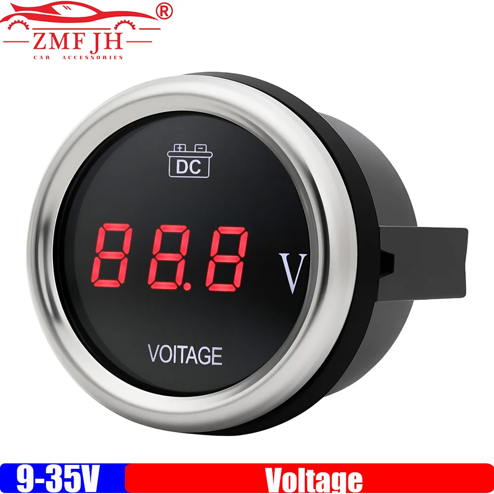 9-35V Red LED Light Digital Voltmeter with Flashing Warning Universal Car 2