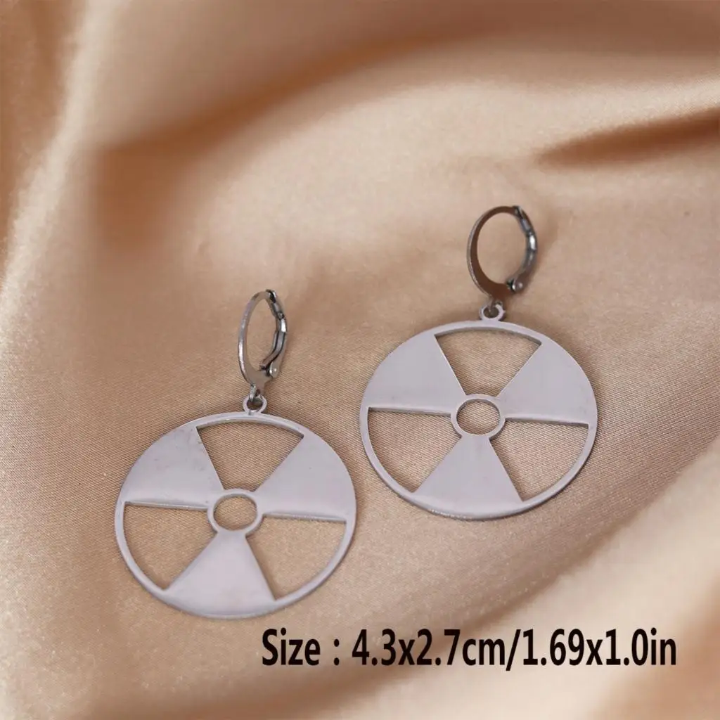 Kinitial Radiation Hazard Symbol Pendant Radioactive Earring Hulk Logo Nuclear Emblem Cyber Goth Logo Industrial Imprint Stalker