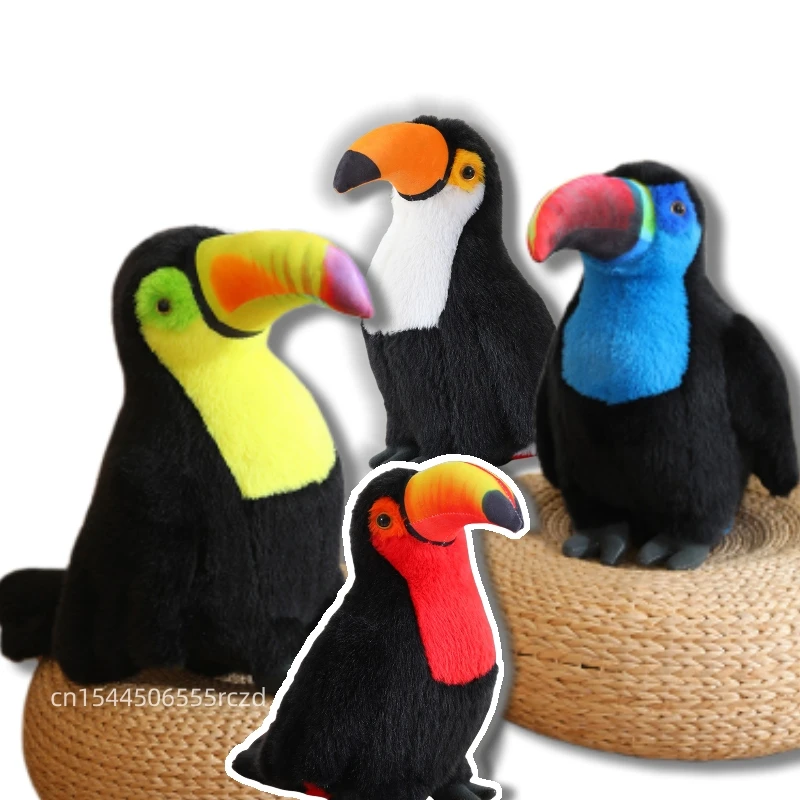 20-40cm Realistic Bigbeak Bird Plush Doll Yellow Red White Blue Black Bigbeak Plush Toy Home Decoration For Boys And Girls