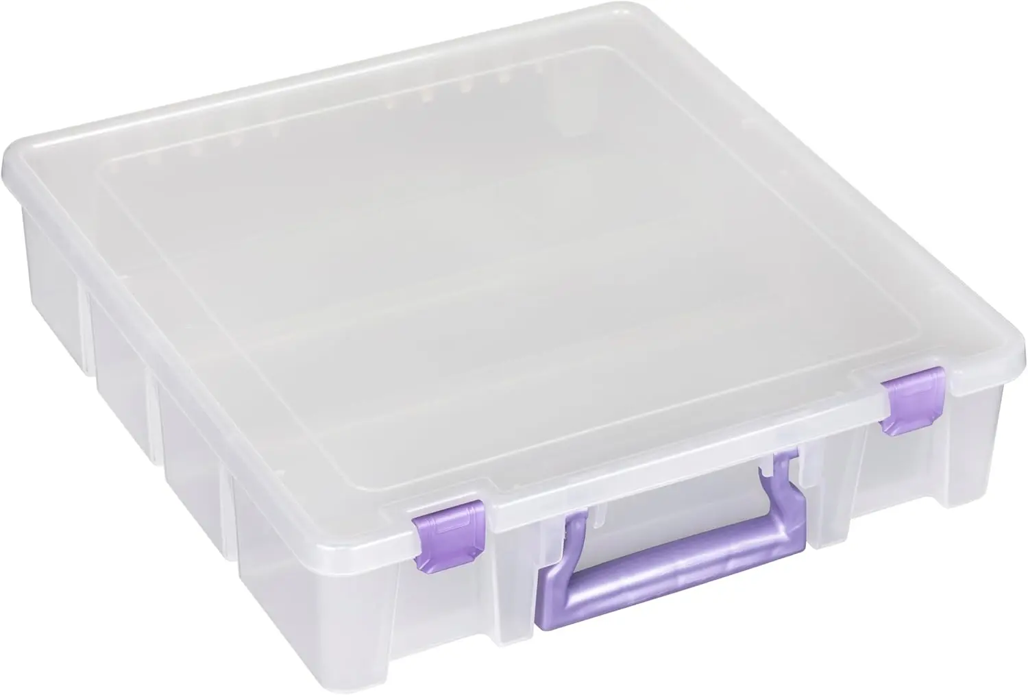 

Clear Craft Organizer Storage Case with Removable Dividers, Purple, 15.25x14x3.5 inches