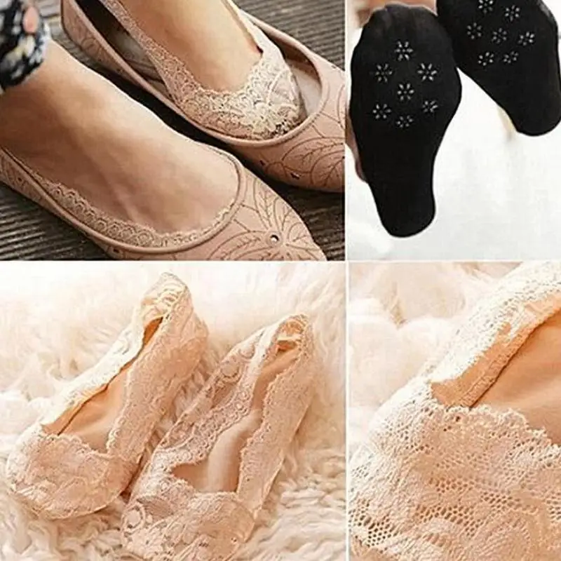 2023 New Women Fashionable Silicon Heel Protector Women Foot Care Half Shoes High Heels Feet Care Socks 5paris/lot Shoe Pad image 3