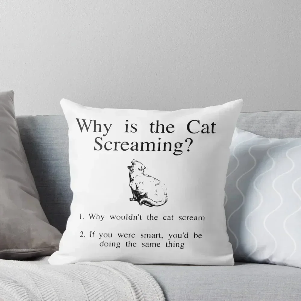 

Why Is The Cat Screaming Throw Pillow Pillowcase Cushion Decorative Cushions Luxury Sofa Cushions Plaid Sofa pillow