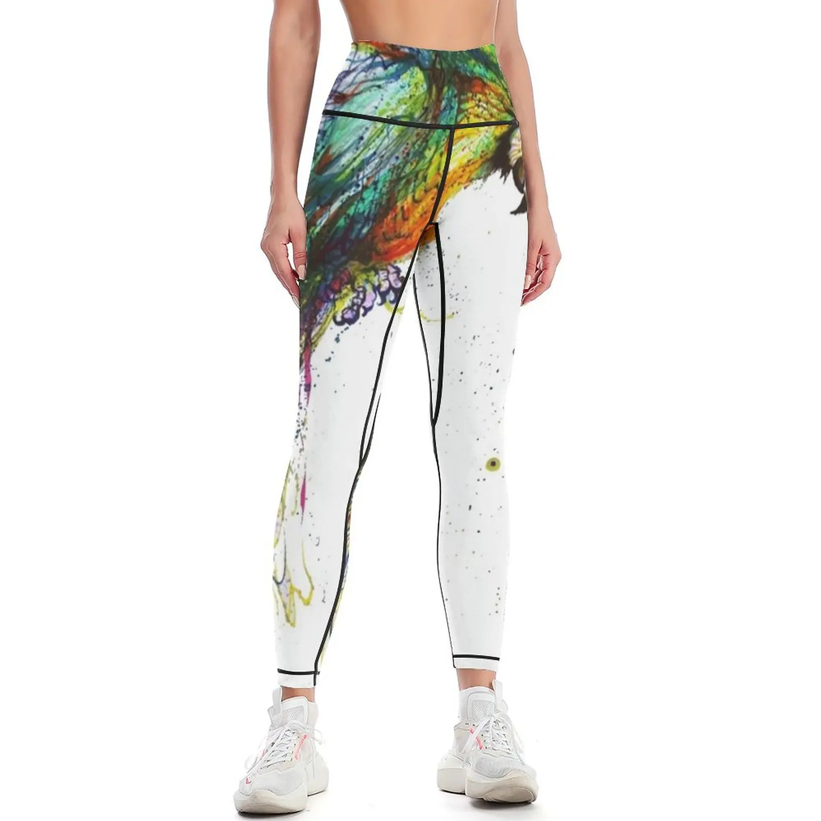 

Parrot splash design Leggings high waist Golf wear gym womans Womens Leggings