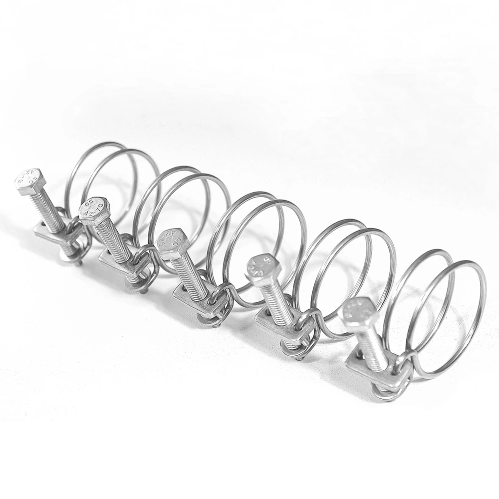 Adjustable Double Wire Hose Clamp with Bolt 304 Stainless Steel 9mm-80mm Adjustable Pipe Clamp for Pool, Spa & Pipe Pump Hoses