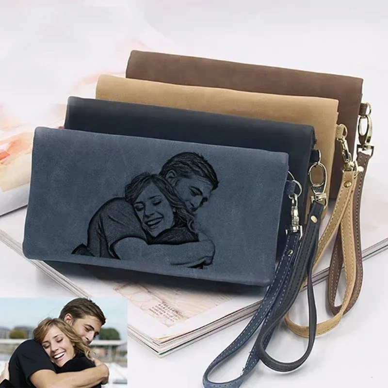 Women Engraved Custom Photo Wallet Zipper Unique Mother's Day Gift Personalized Gift for Her Mom Anniversary Birthday Gift Purse