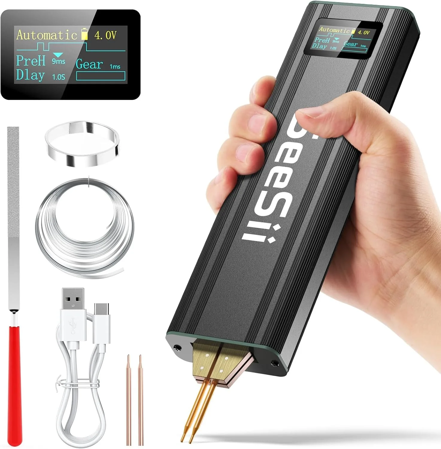 Seesii Battery Spot Welder Upgraded Handheld Mini Portable Spot Welder for 18650 Battery Welding Kit Auto and Manual Mode