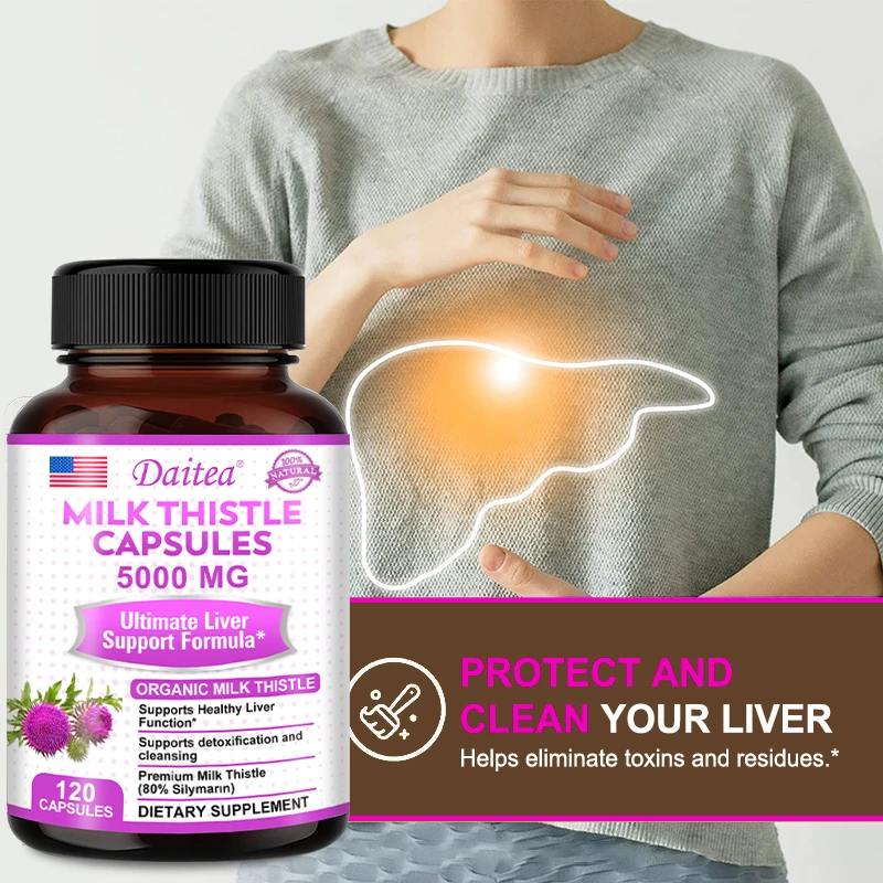 

Organic Milk Thistle Extract Liver Capsules help lower cholesterol, support a healthy liver, detoxify and fight oxidants