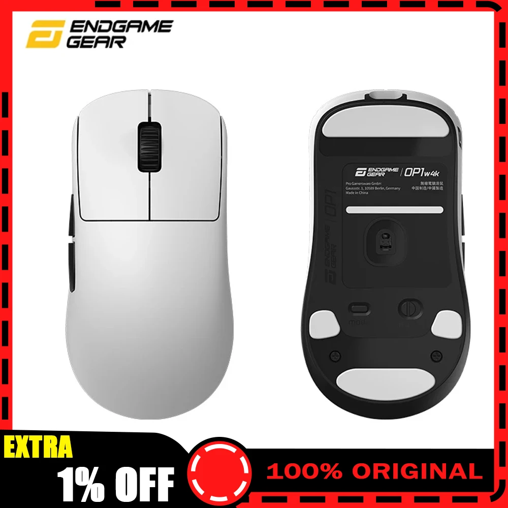 

Endgame Gear OP1w 4K Mouse Dual Mode Wireless Mouse Paw3395 4000Hz Polling Rate Lightweight Gaming Mice PC Accessories