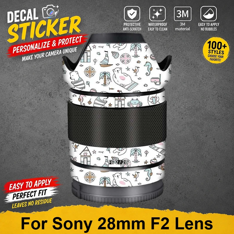 PrizMo Skin For Sony FE28 F2 Lens Decal Skin for SONY FE 28mm F2 Lens Protector Film sel28f20 / 28 F2 Wrap Cover Sticker