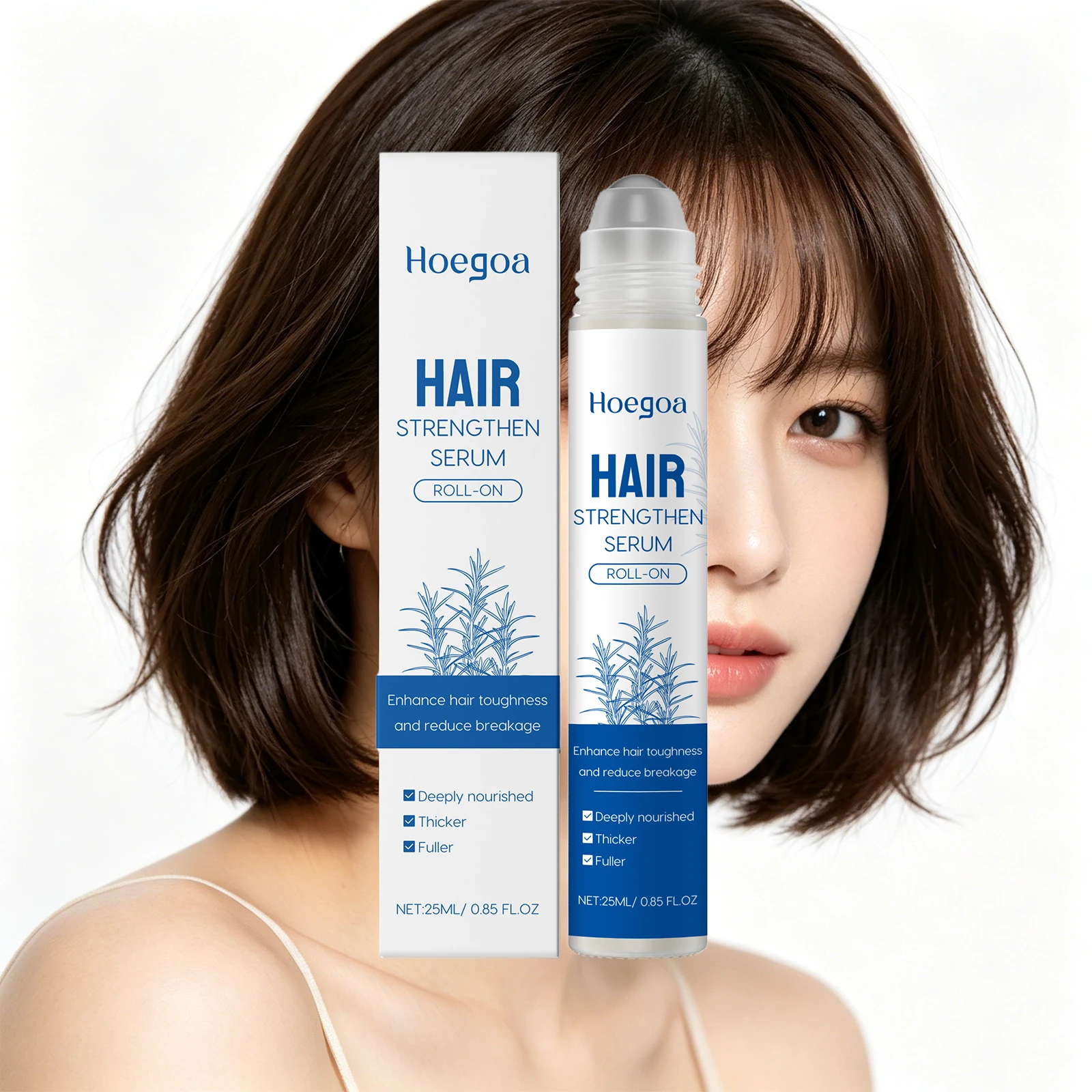 Hair Strengthen Serum Roll-On Stimulates Follicle Reduce Hair Breakage Rosemary Hair Growth Roller Anti Hair Loss Hair Care Oil