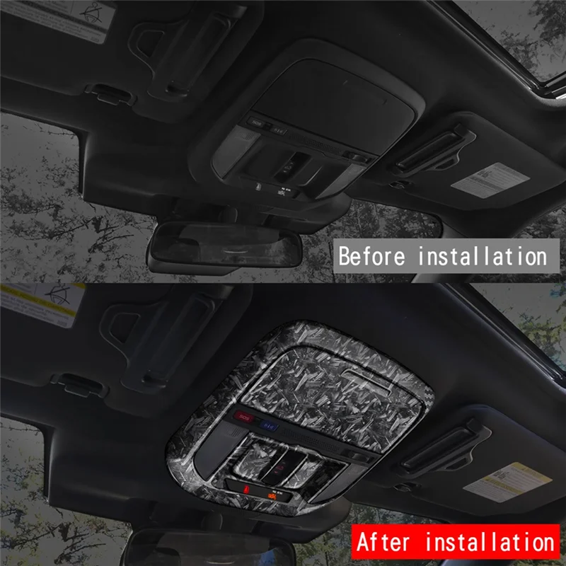 

Car Front Reading Light Frame Glasses Box Trim Cover Sticker For Subaru Forester 2025 Interior Accessories Forged Pattern