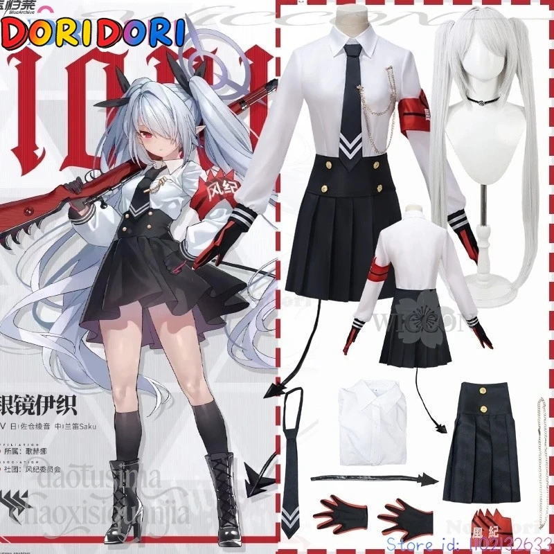 costume-de-cosplay-shiromi-iori-du-jeu-d'anime-blue-archive-uniforme-scolaire-japonais-kawaii-mini-robe-jk-perruques-pour-filles-jirai-kei-noel
