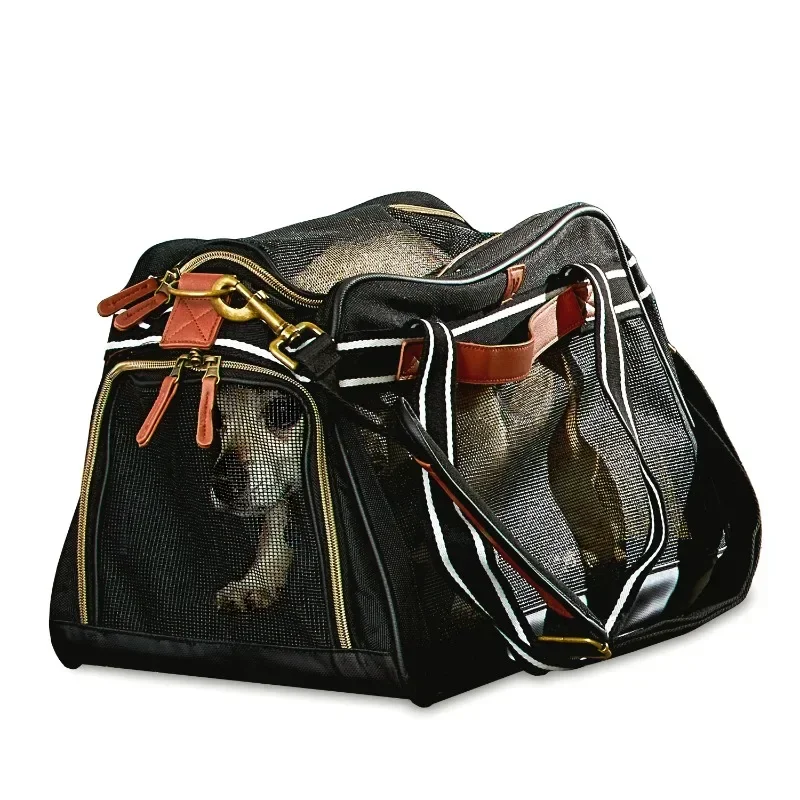 

Small Pet Travel Carrier, Black and Tan, 17" x 10.5" x 11"