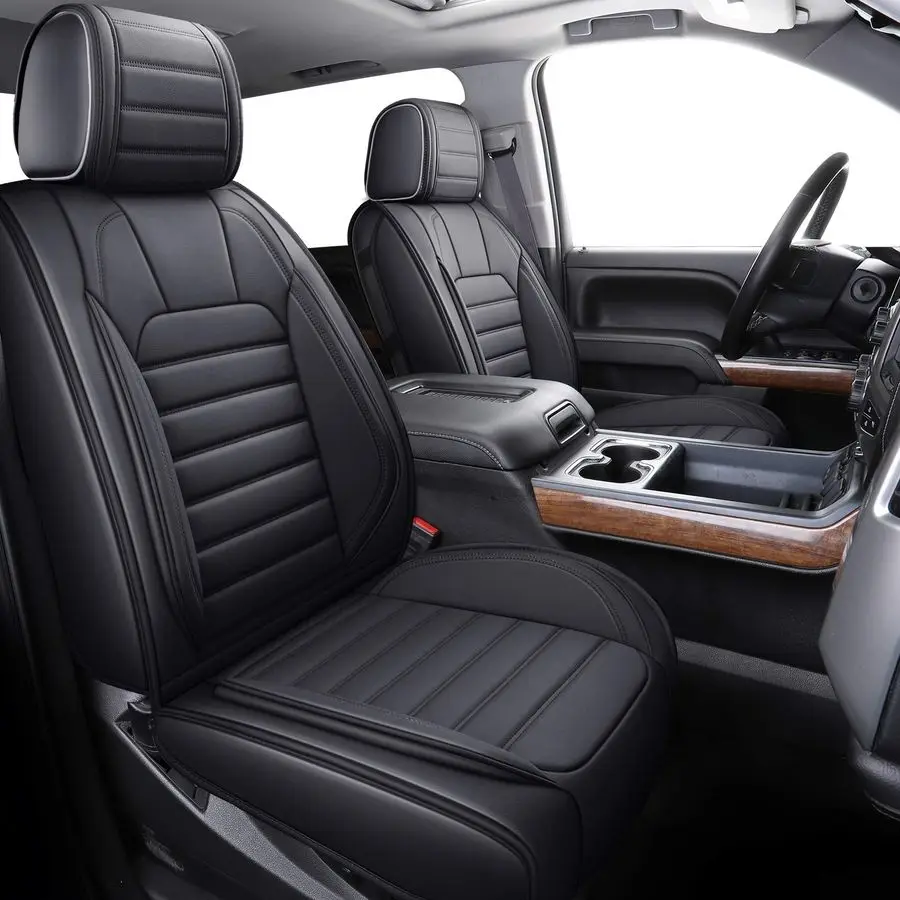 

for Chevy Chevrolet Silverado GMC Sierra Car Seat Covers Fit 20072023 2024 2025 1500 2500 3500HD Truck Waterproof Leather Crew D