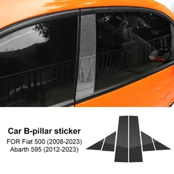 For Fiat 500 Abarth 595 2012-2023 Car Door Window Center Middle Column B Pillar Post Cover Mirror Effect Trim