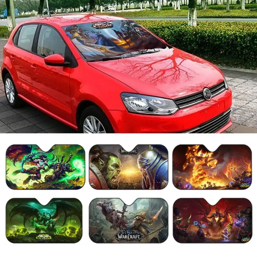 Video Game World Of Warcraft Sunshade Windscreen Fold-up Car Front Windshield 70x130cmCar Window Windscreen Cover Heat Reflector