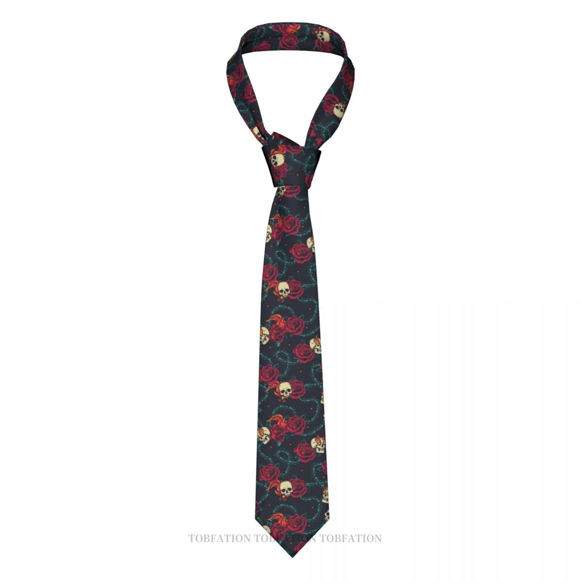 

Skull Skulls Tattoos Flowers Men Ties 3D Printed Hip-Hop Street Business Wedding Party Shirt Accessories