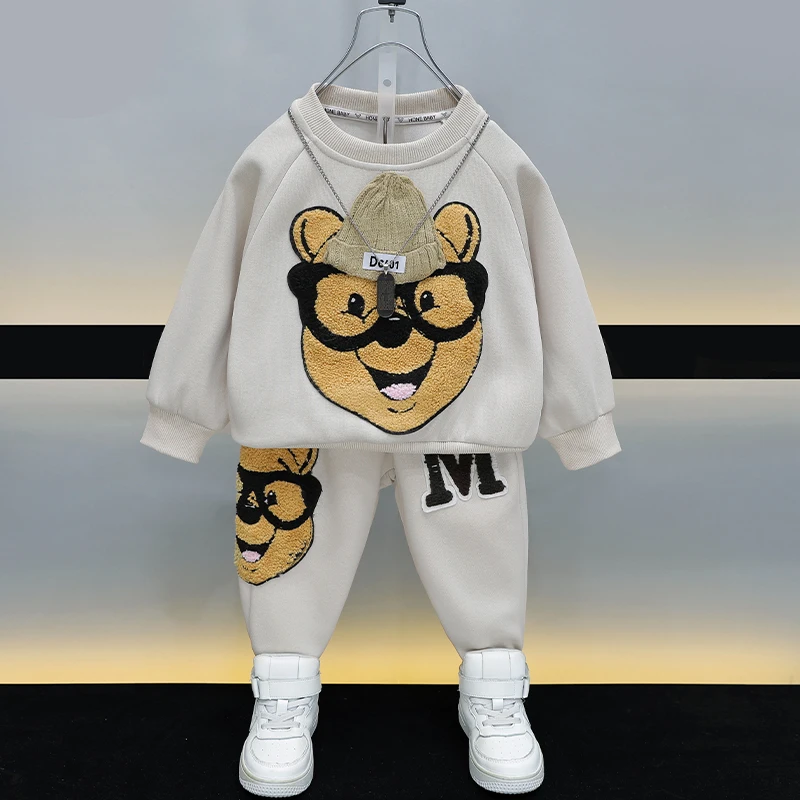 

New Spring and Autumn Boys' Fashion Sets Boys' Sets Children's Cartoon Sweatshirt and Pants 2Piece Outfits 2-12 Years