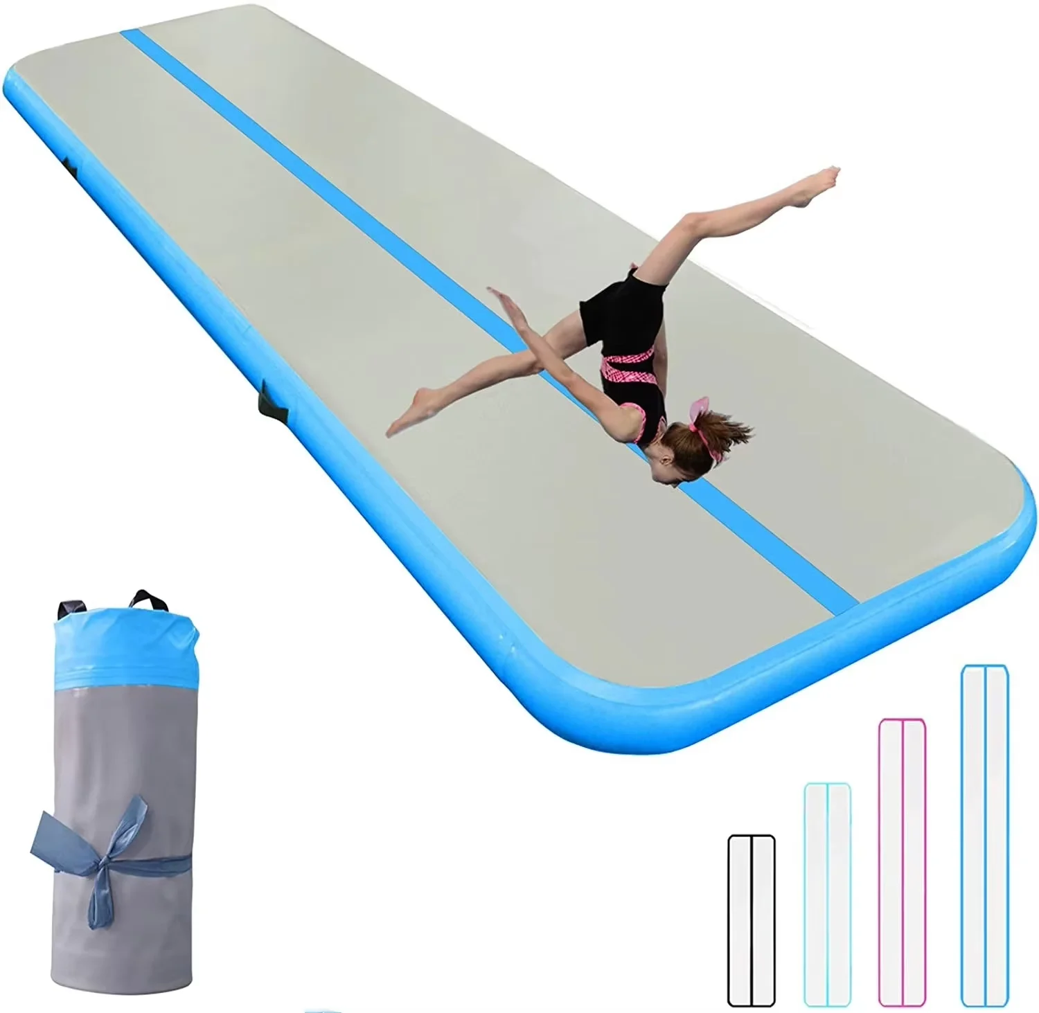 Esteira inflável para ginástica, 6x2x0.2m, airtrack, piso de ar, trampolim para uso doméstico/treinamento/cheerleading, tapete saltando