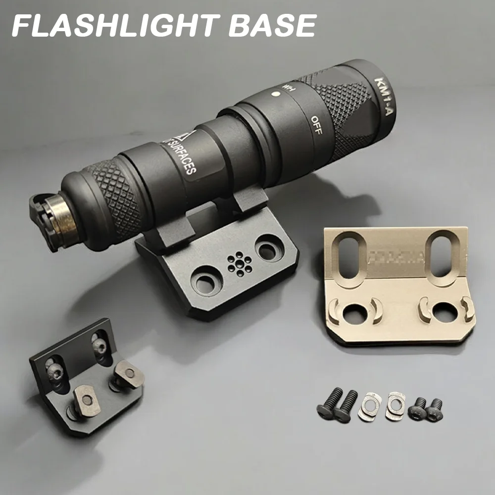 

M300/M600 Tactical Flashlight Metal Base LED Light Side Replacement Installation for MLOK Rail Hunting Gun Accessories Youth