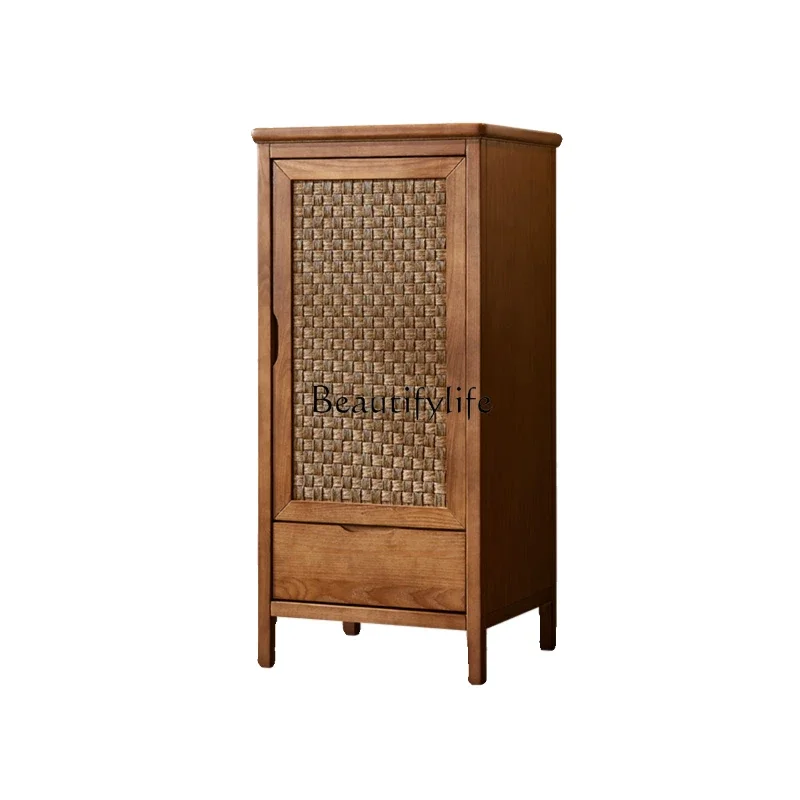 

FG10Nordic rattan solid wood log color living room high and low lockers Inn B & B Japanese-style small apartment combination set