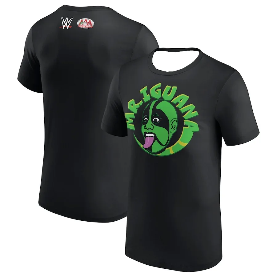 

Мужская летняя одежда WWE Mr. Iguana Футболка с логотипом AAA Футболка из джерси для борьбы с футболом Быстросохнущая футболка впитывающая пот Топ Moto