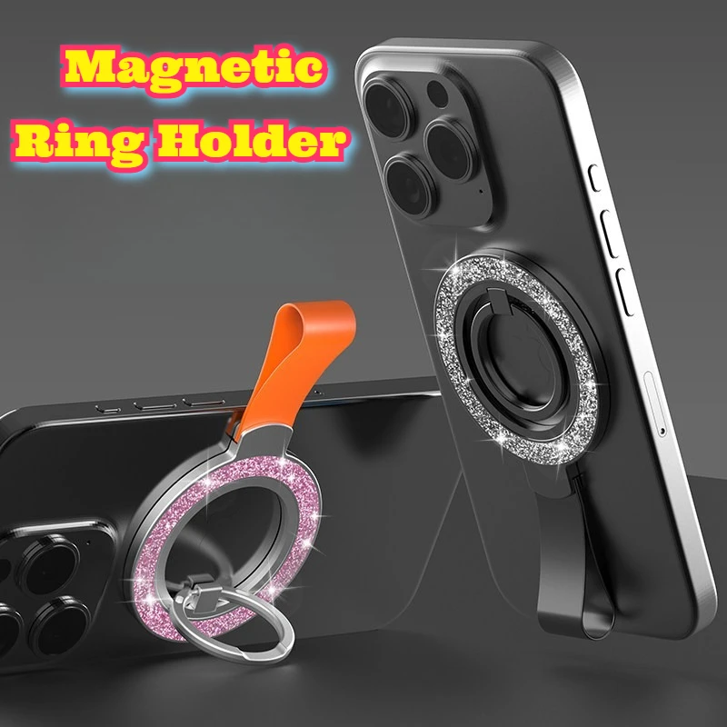 

Double Sided Magnetic Ring Holder 360 Rotation Universal Adjustable Phone Stand Desk Car Mount Portable Hands Free Strong Circle