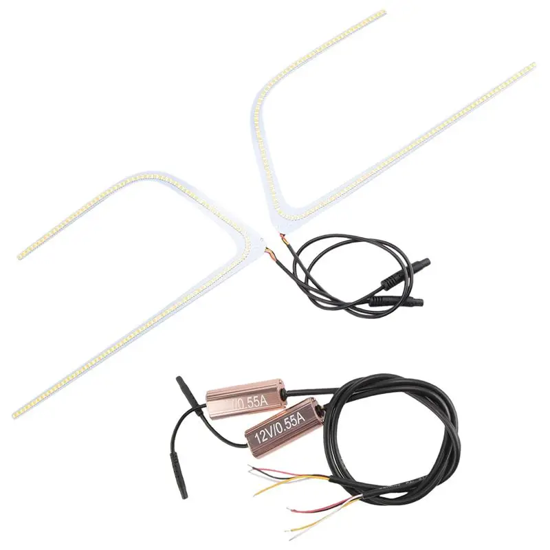 

A13Z-двухцветный белый/янтарный светодиодный C-образный кольцевой фонарь для печатной платы, ходовые/поворотные огни для Subaru WRX и STI 2015-2018