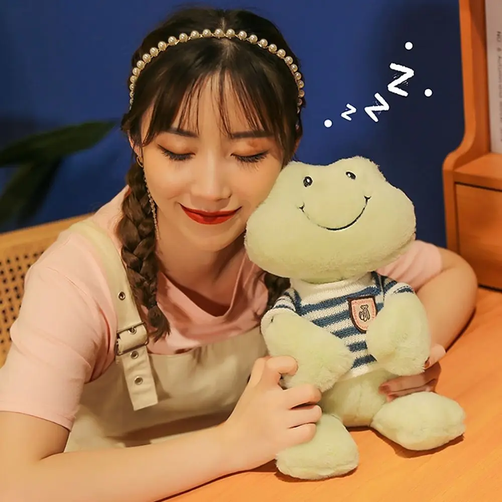 

Улыбающаяся лягушка, 36 см, плюшевая игрушка, модная мягкая Очаровательная Подушка для сна, комфортная лягушка, мягкие игрушки для детей