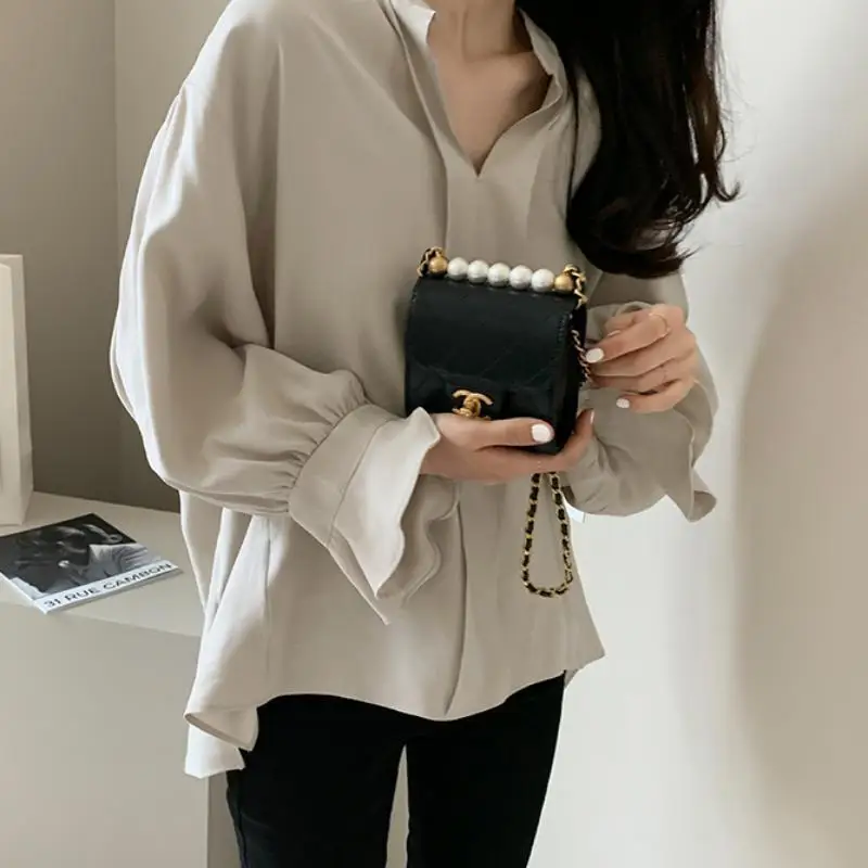 

Women Clothing 2022 Spring Autumn New Fashion Korea Style Design Sense Loose Casual Simple Solid Colour Women Loose Fit Shirt