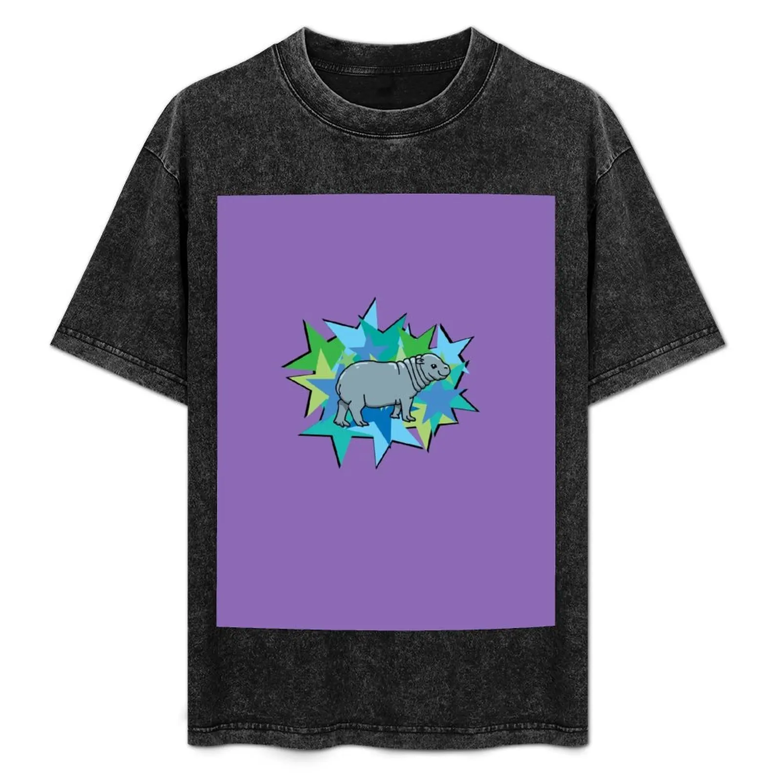 

Retro pop pygmy hippo calf T-Shirt Halloween Casual T-Shirt