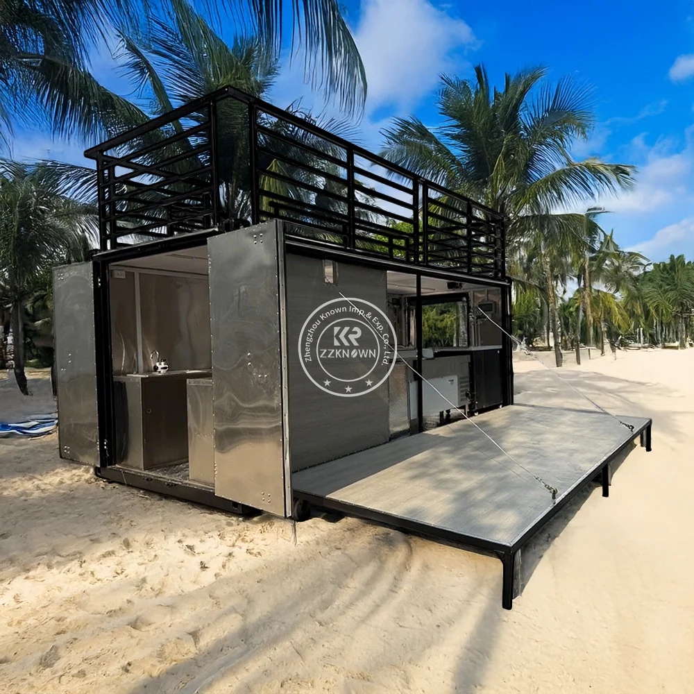 Container-Café-Kiosk 20FT 40FT Vorgefertigter Versandcontainer-Café Outdoor-Bar Container-Restaurant mit Küche