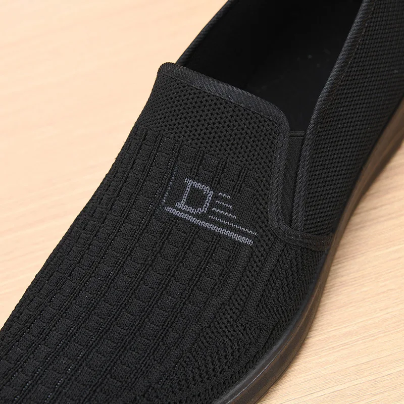 Damen-Schuhe aus gewebtem Stoff, zum Überziehen, atmungsaktiv, leicht, rutschfest, flache, bequeme Freizeitschuhe, ideal für den täglichen Gebrauch. – Detail 8